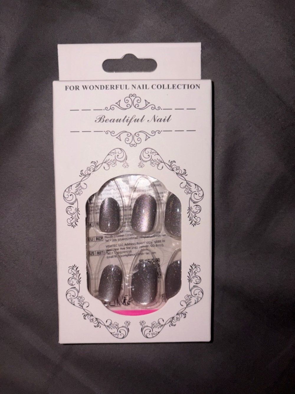 Silver Glitter Press-On Nails